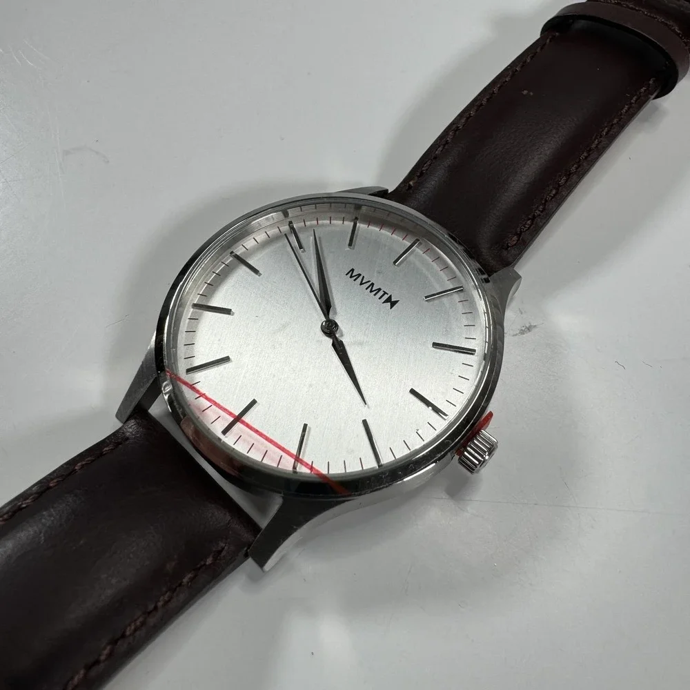 MVMT‎ MT01-SBR Watch Quick Release Brown Leather Straps 316L Stainless Steel